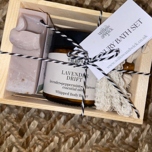 Lavender Drift Gift Set – Handcrafted Soap & Body Butter in a Mini Wood Crate--Willow & Wick-Willow & Wick